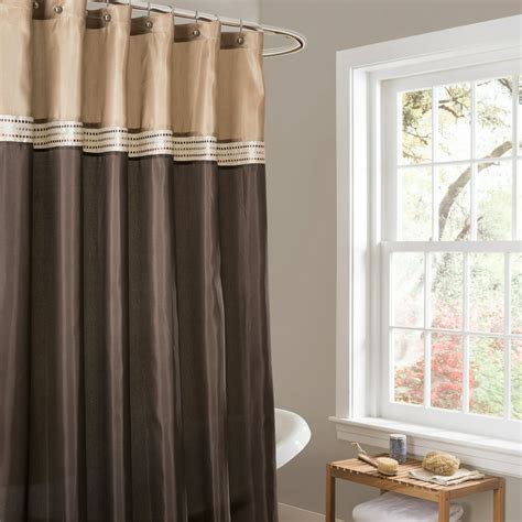 brown tan shower curtain